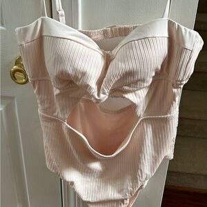 Sanctuary Women's One Piece Swimsuit - Called "White Sand" Looks Pink/Peach